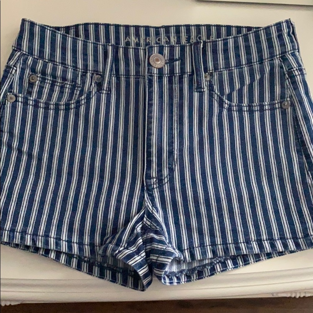 Striped Jean Shorts